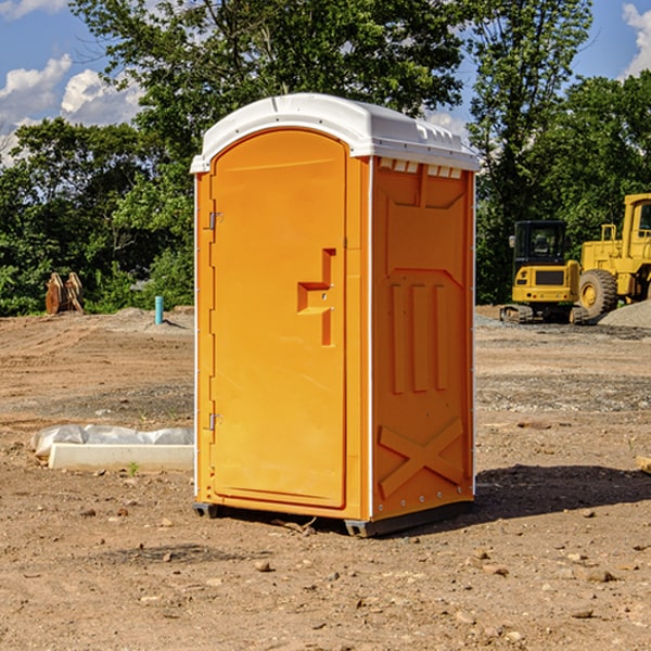 how often are the porta potties cleaned and serviced during a rental period in Russellville Missouri